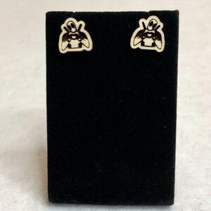 Deadpool Heart Wood Stud Earrings